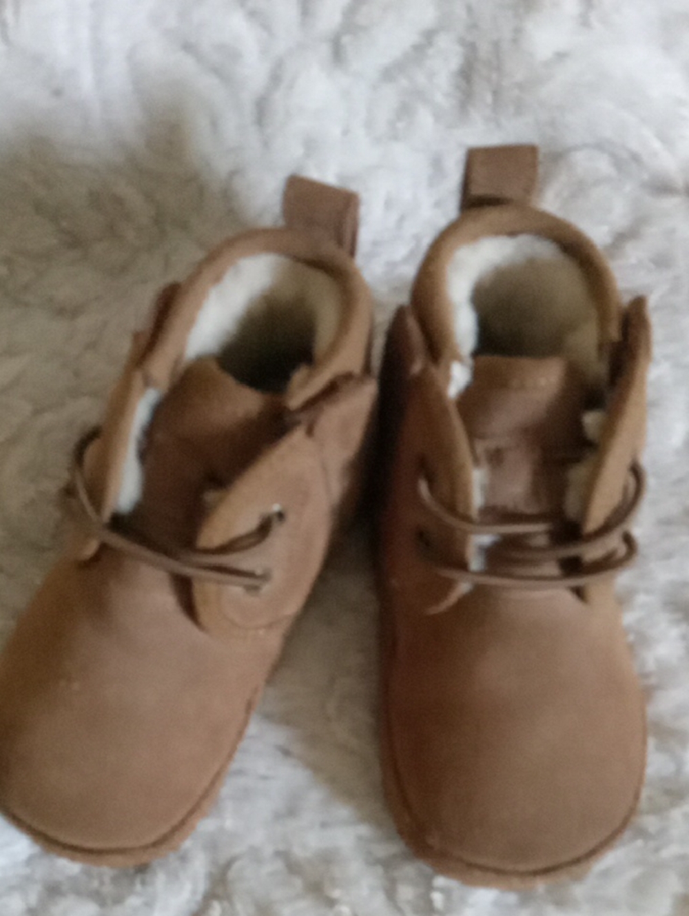 Infant Brown Suede Lace-Up Boots Size 4/5